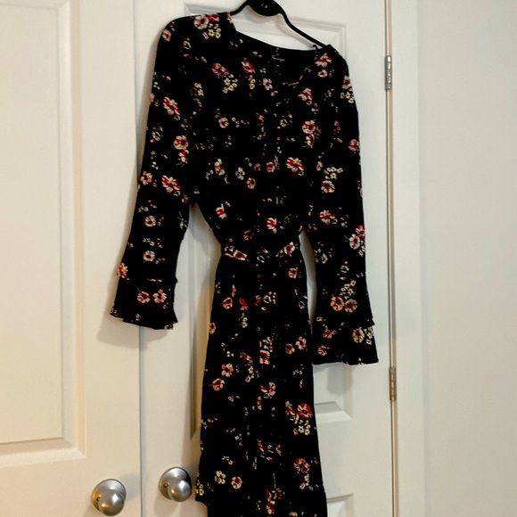 Black flower dress. Plus size Lily Morgan US 3x. - Picture 1 of 4